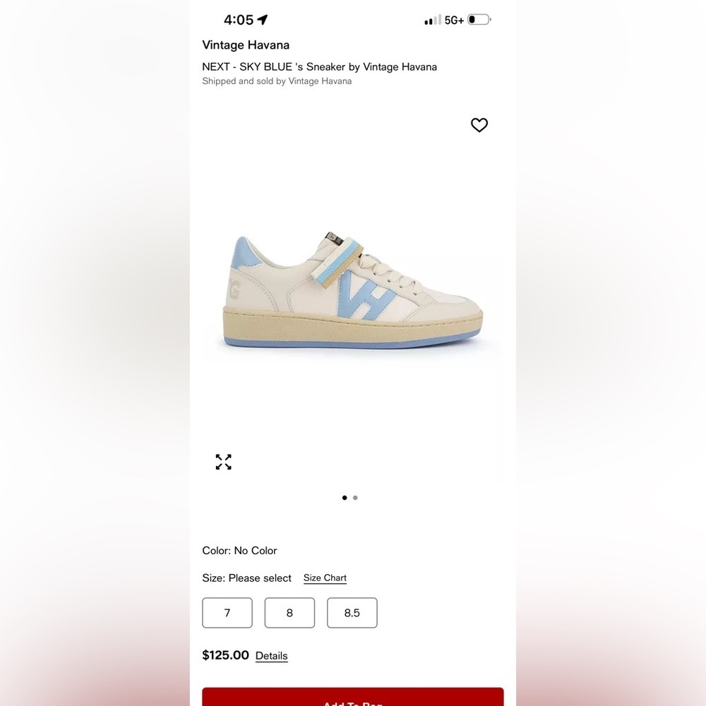 🟣NWOT!!!! Never Worn!!! Vintage Havana Next Sky Blue Sneakers FINAL PRICE🟣